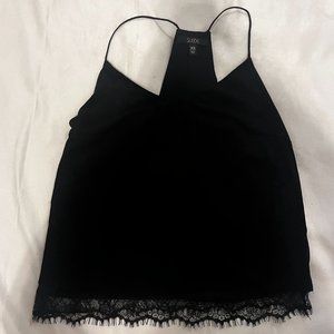 Suede and Lace Racer Tank Black SZ XS